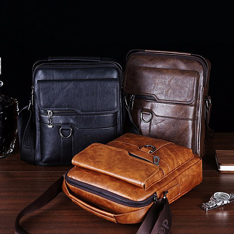 Crossbody-väska för män, axelväska, vintage