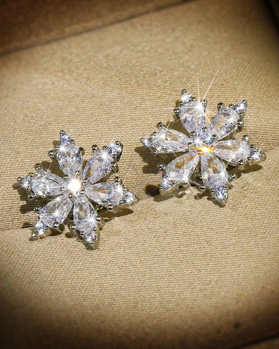 Snöflinga blomma zirkon örhängen