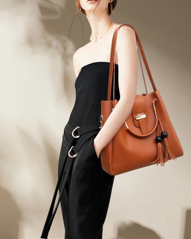 Handväska för dam axelväska 3 delar set