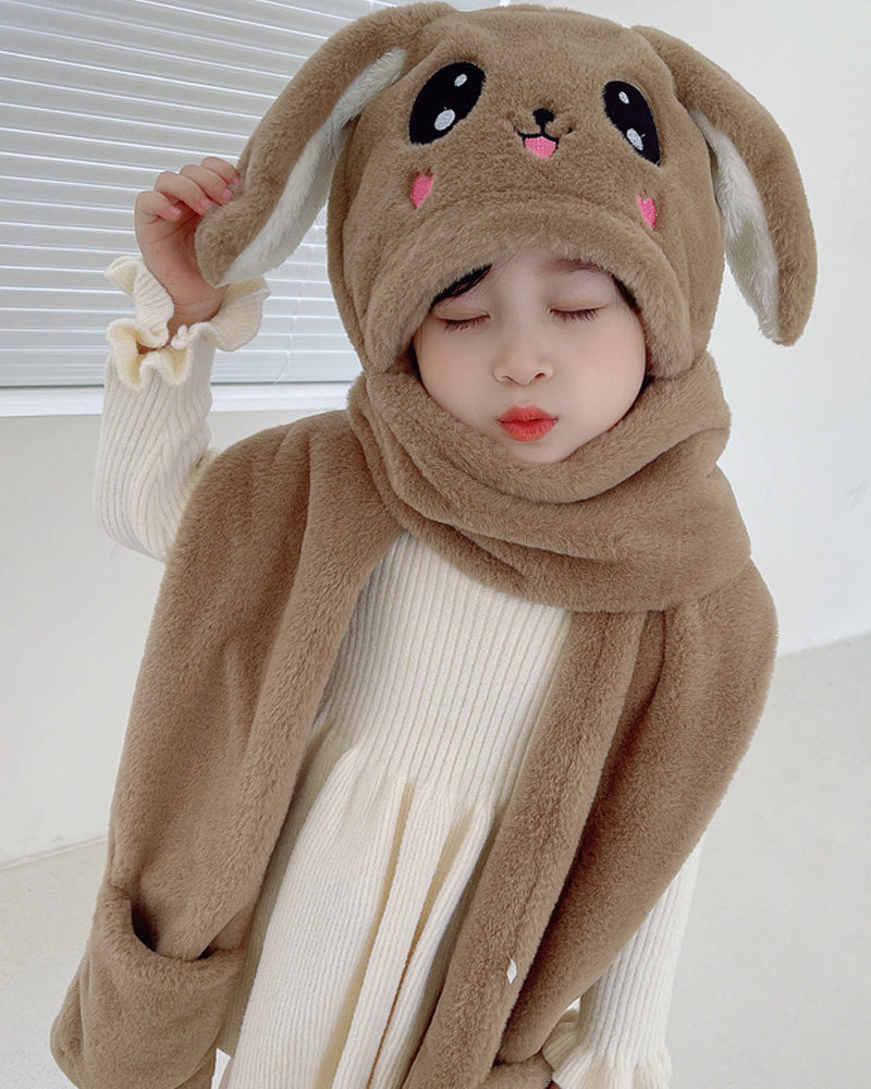 Halsduksmössa med rörliga kaninöron