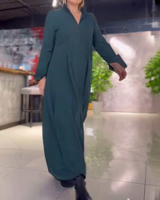 Lös lång klänning med slits på sidan