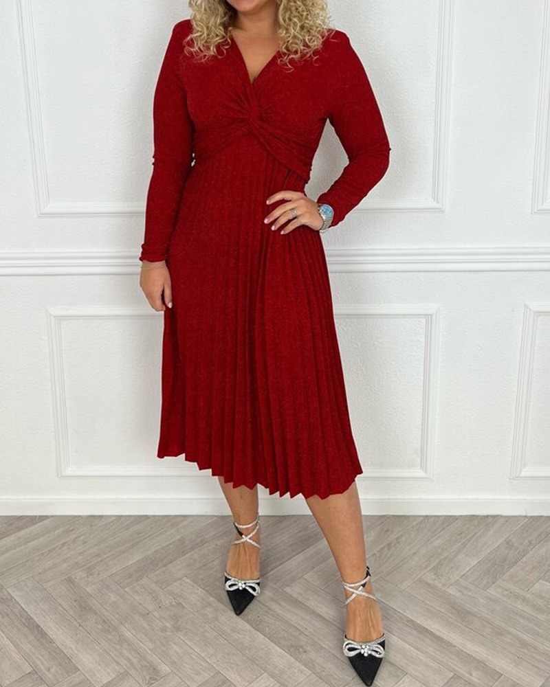 Enfärgad Klänningar med veck