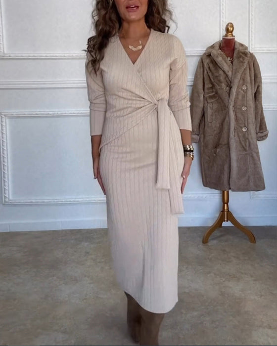 Elegant Bodycon-klänning med V-ringning