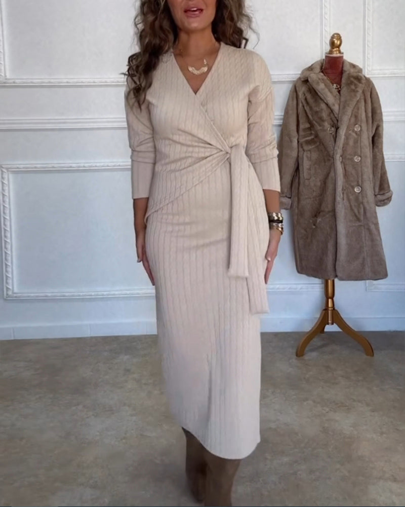 Elegant Bodycon-klänning med V-ringning