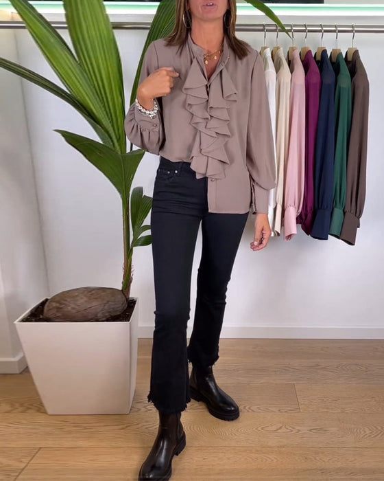 Elegant skjorta med volanger