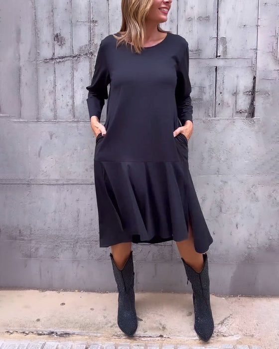 Lös Klänning Med Fickor