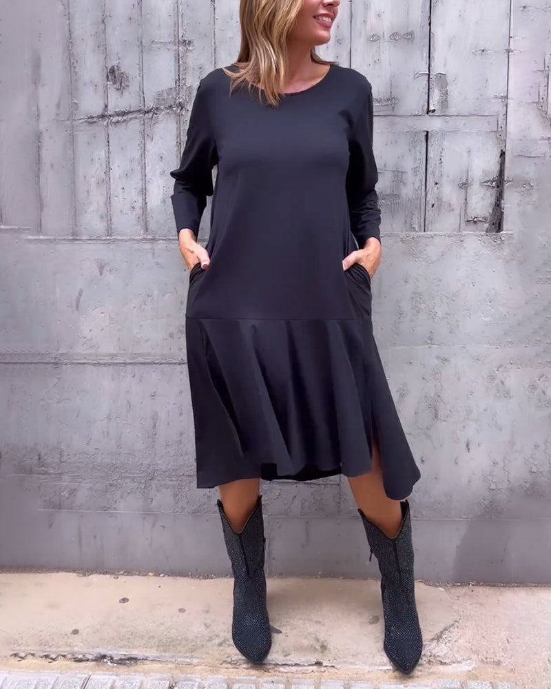 Lös Klänning Med Fickor