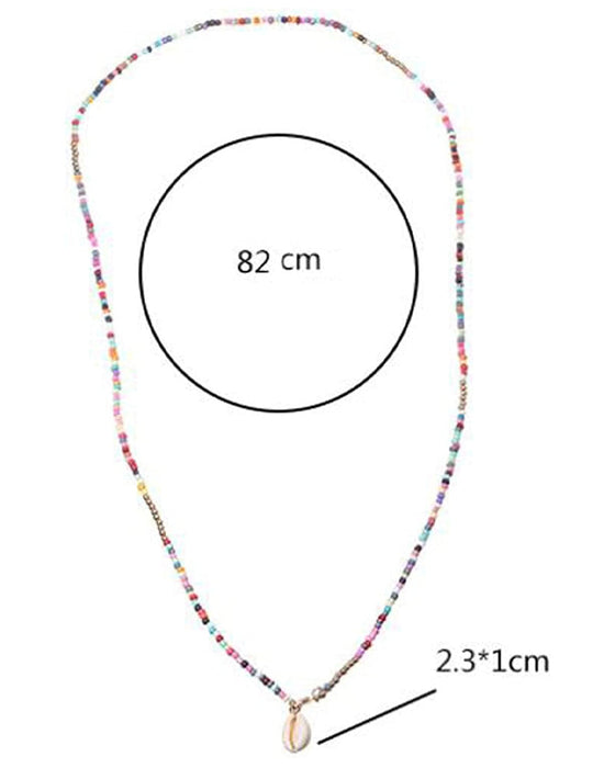 Färgglatt skalhalsband