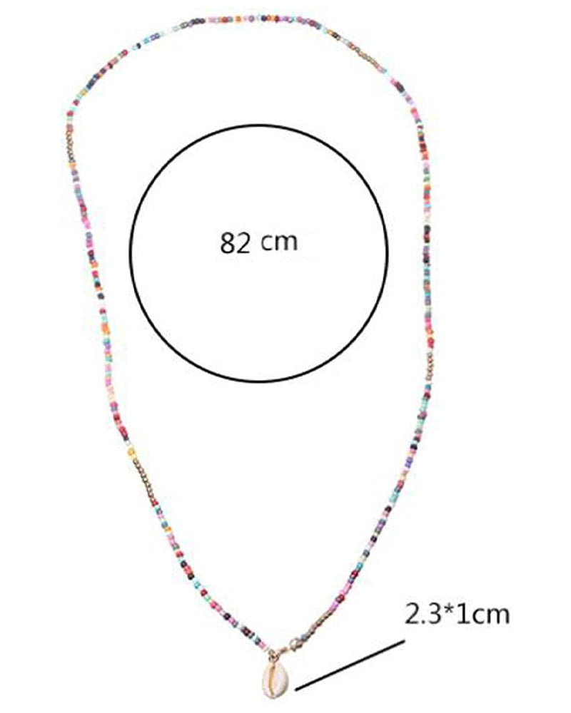 Färgglatt skalhalsband