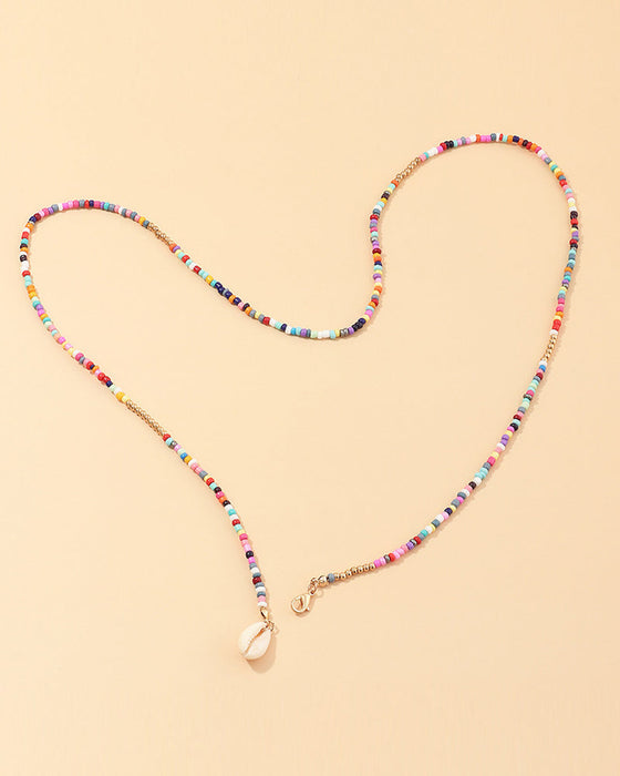 Färgglatt skalhalsband