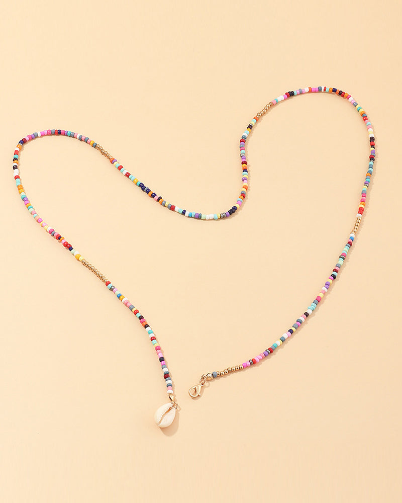 Färgglatt skalhalsband