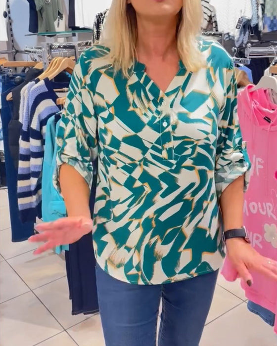 Enkel lös topp med tryck