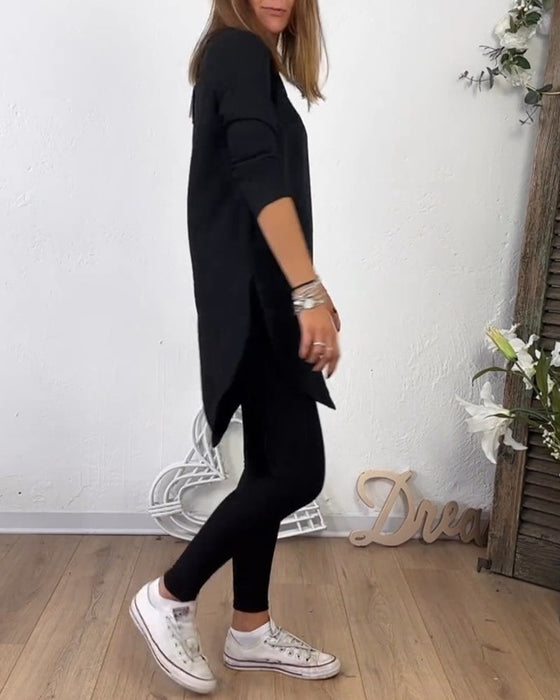 Mellanlång Topp Med Rund Hals