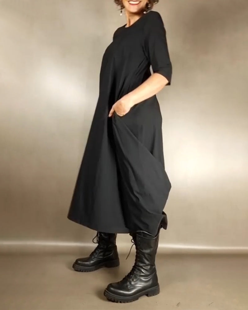 Lös A-line klänning med fickor