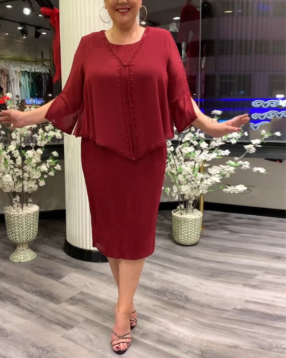 Elegant enfärgad tvådelad uppsättning för kvinnor