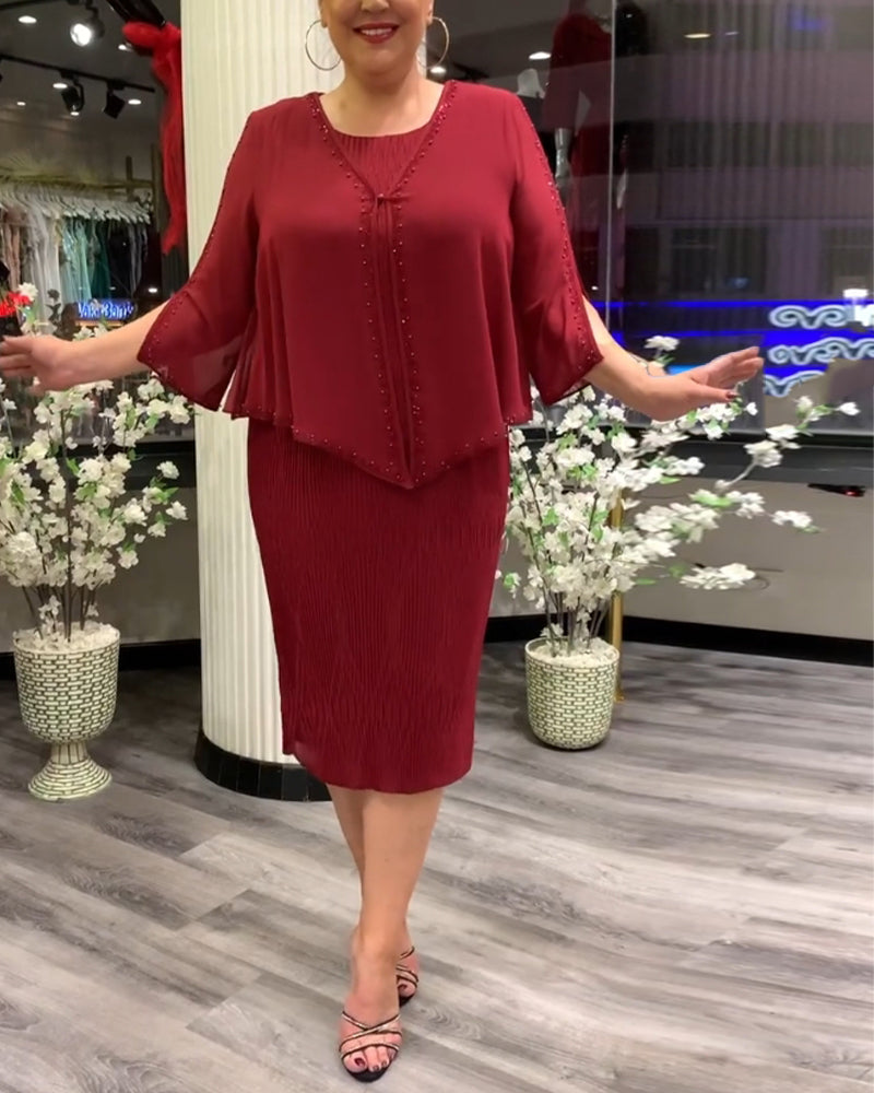 Elegant enfärgad tvådelad uppsättning för kvinnor