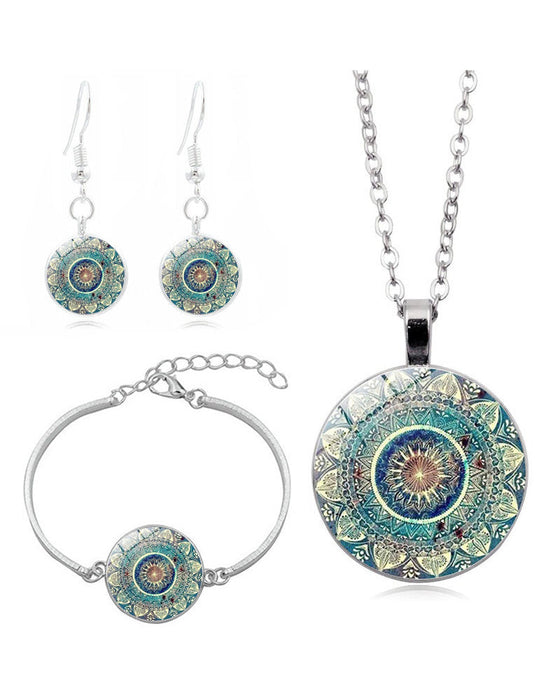 Datura blommor halsband-set