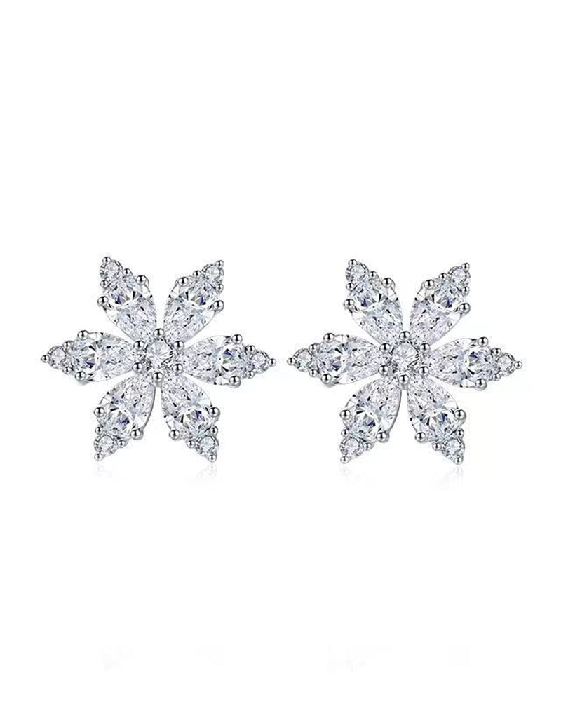 Snöflinga blomma zirkon örhängen