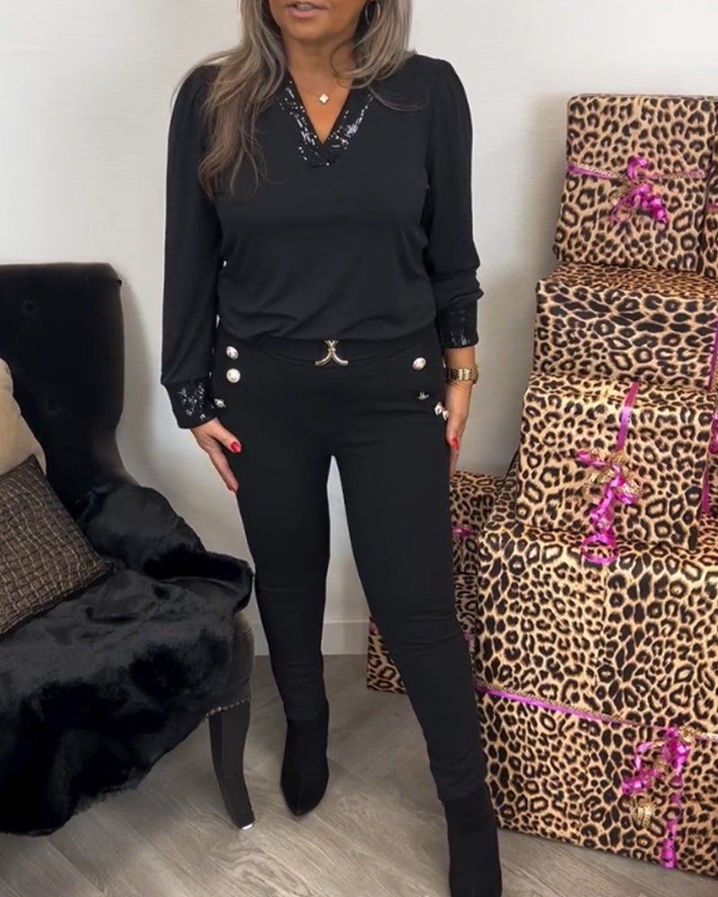 Enfärgad Pendeltopp med V-ringning