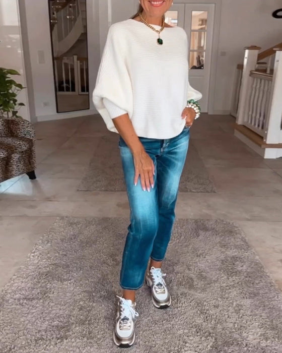 Enfärga Tröja med lanterninärm