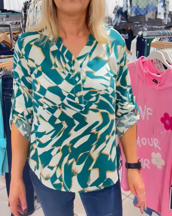 Enkel lös topp med tryck