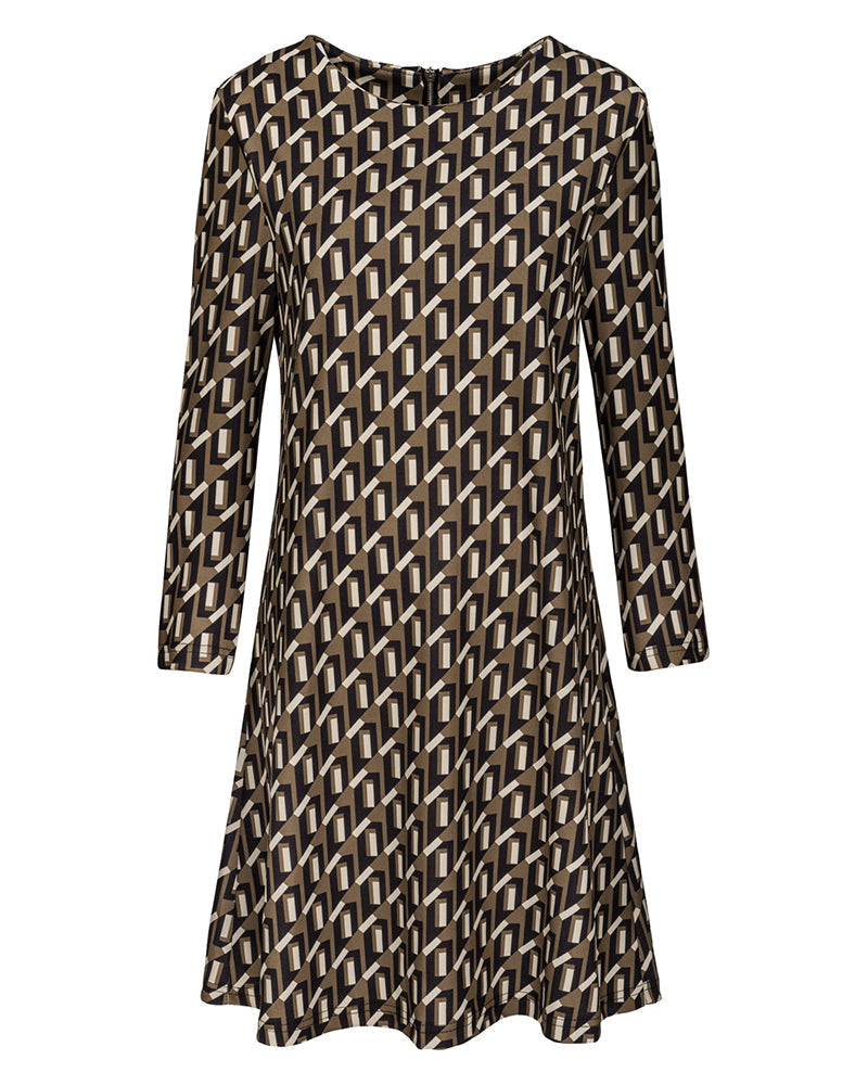 Elegant A-formad klänning med rund halsringning