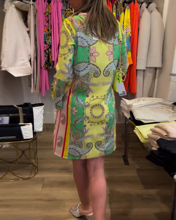 Klänningar med färgblockering tryck och lös passform