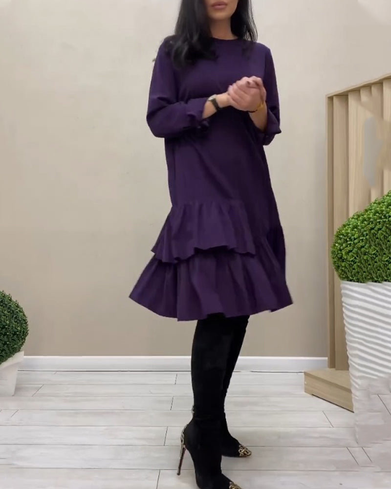 Knälång Klänning med volanger