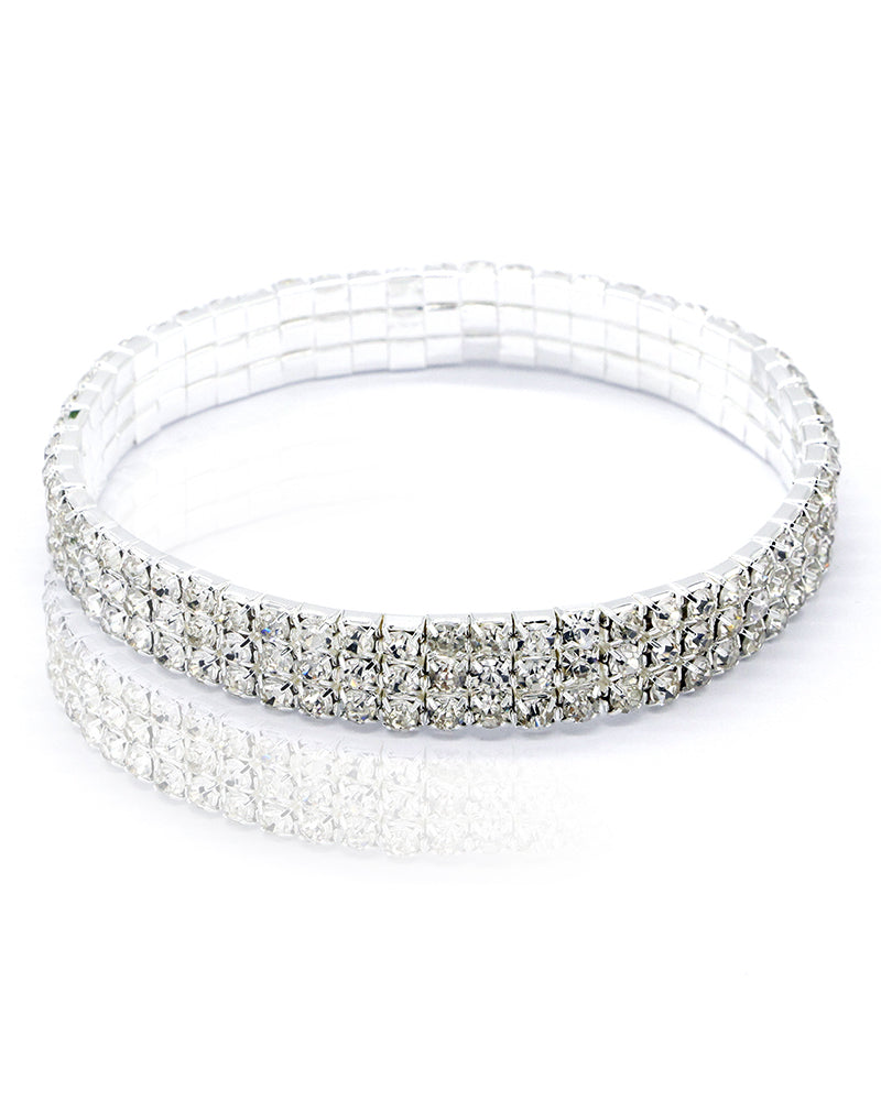 Fotlänk med flerskikts ankel i stretchkristall