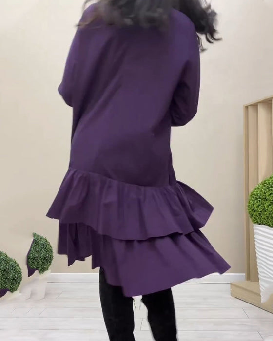 Knälång Klänning med volanger