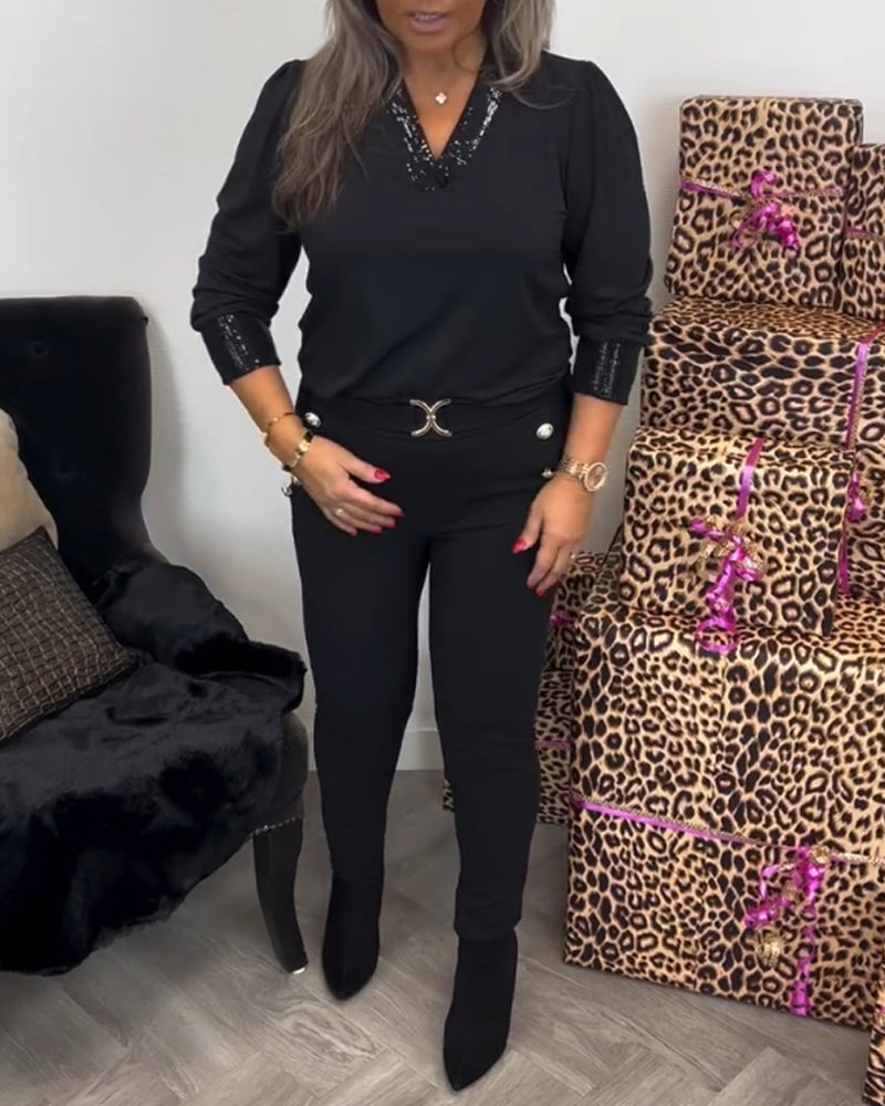 Enfärgad Pendeltopp med V-ringning