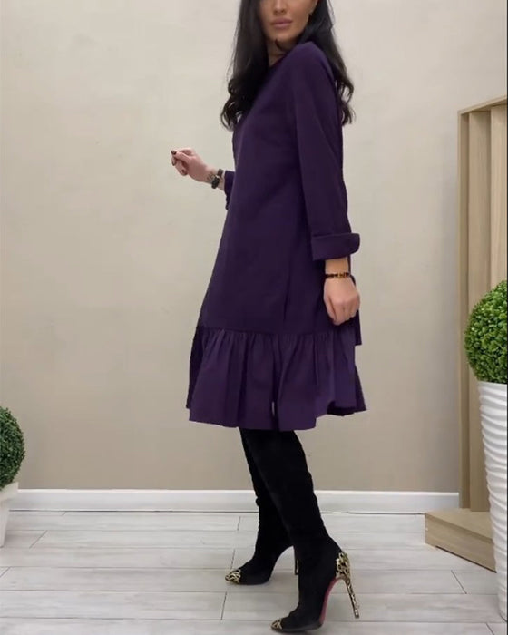 Knälång Klänning med volanger