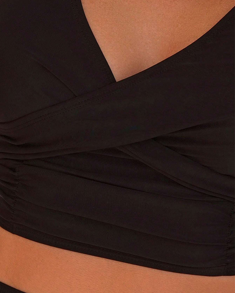 Enfärgad cross design bikini baddräkt