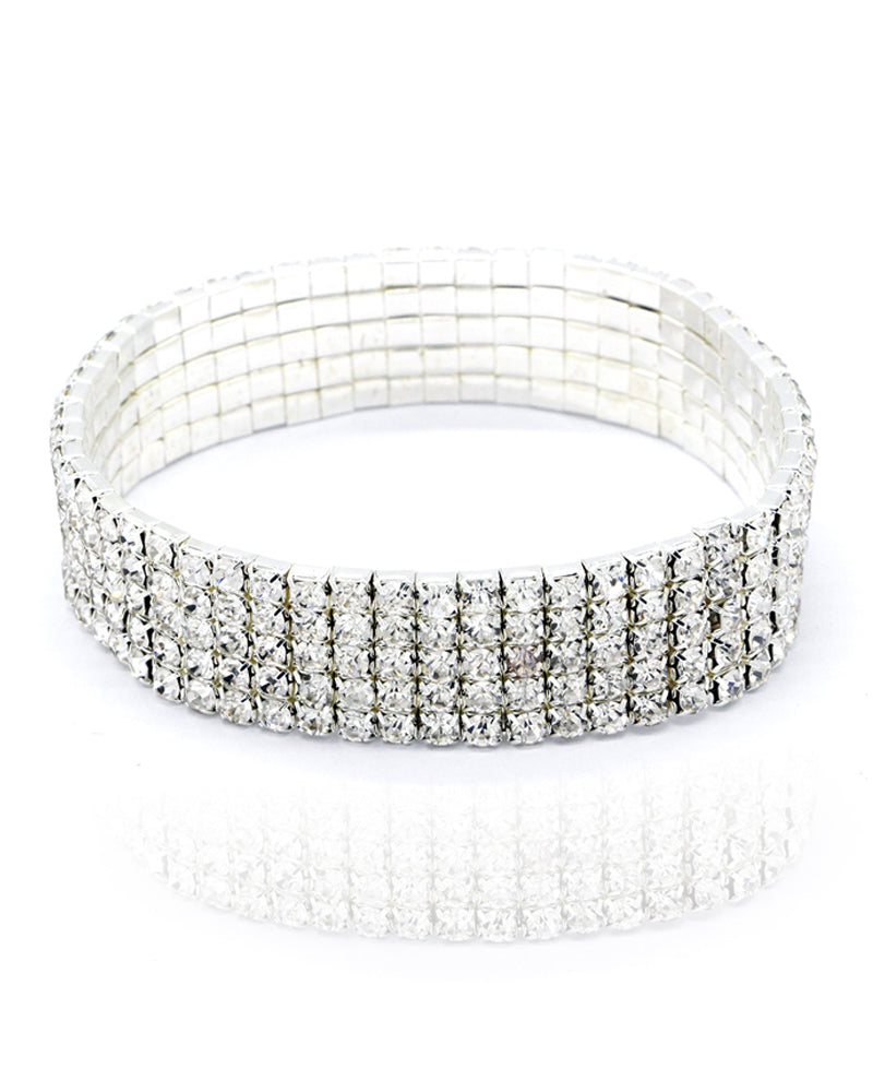 Fotlänk med flerskikts ankel i stretchkristall