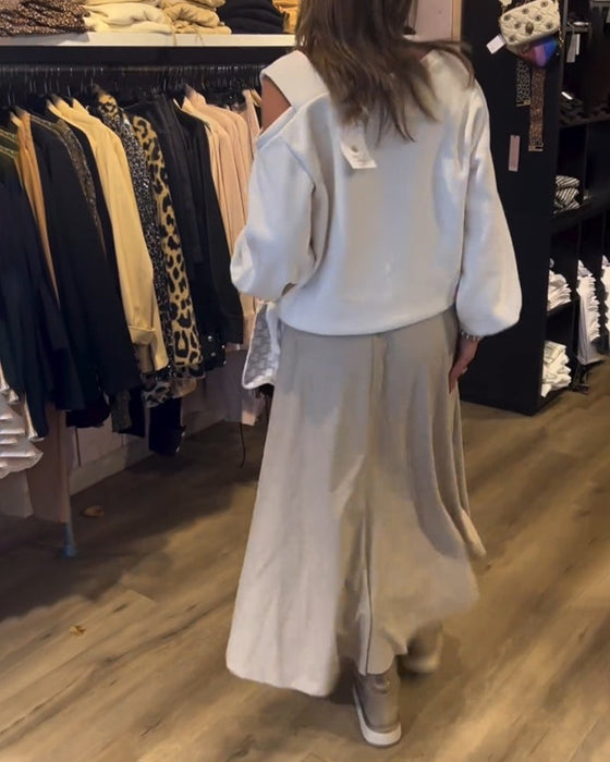 Enkel sweatshirt med kalla axlar