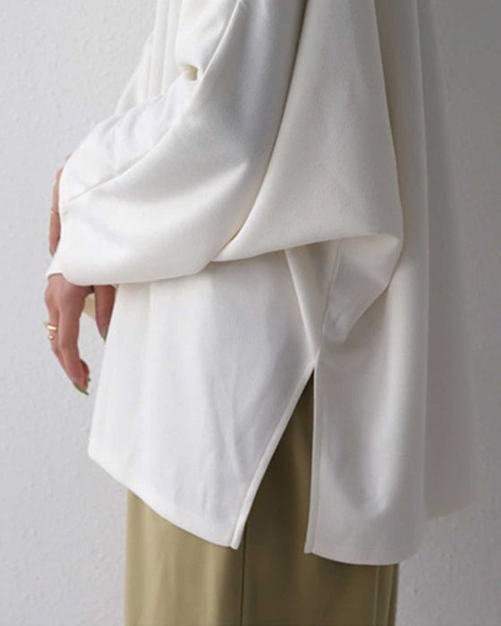 Lös v-ringad enfärgad topp