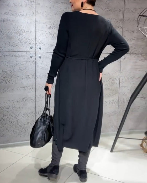 Enfärgad Klänningar med knytband