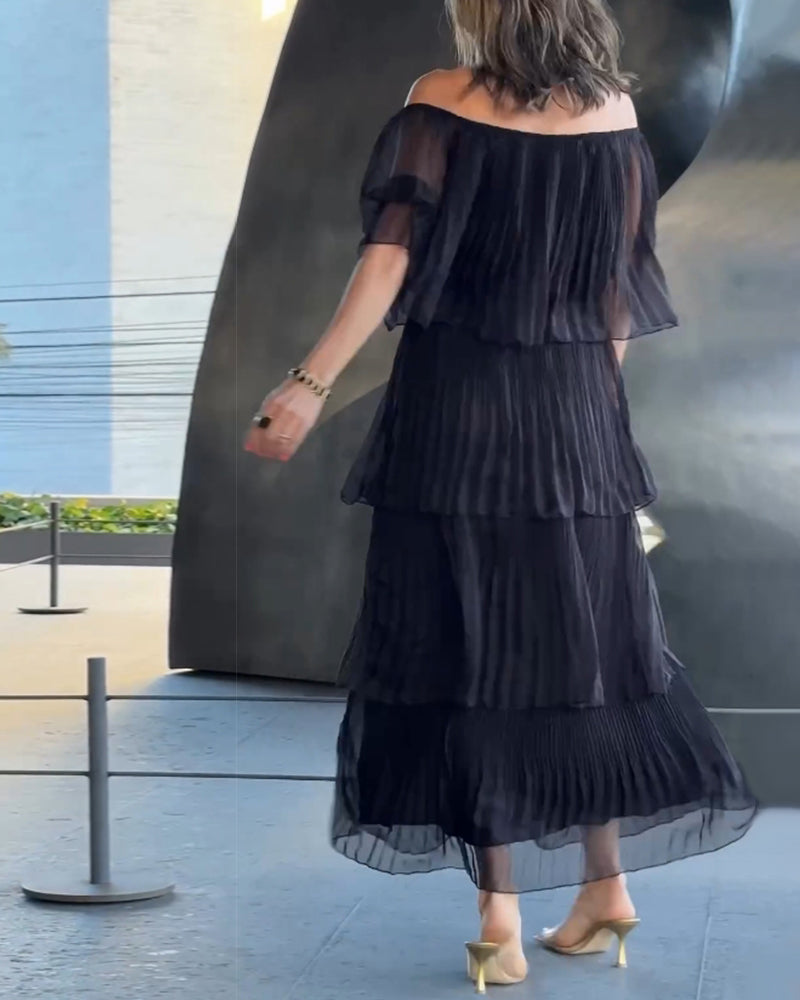 Elegant klänning med en axel