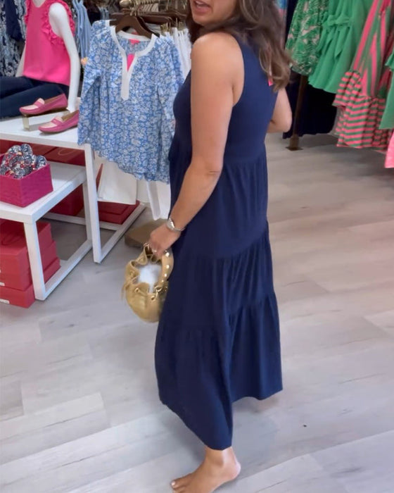 Casual klänning utan ärmknappar