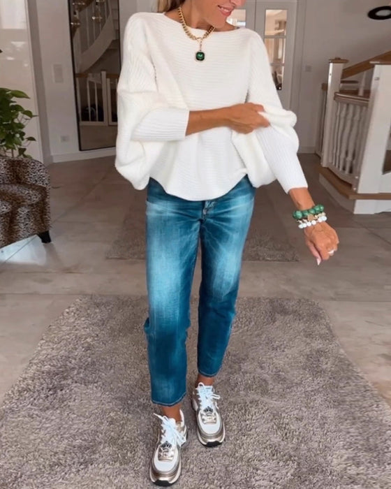 Enfärga Tröja med lanterninärm