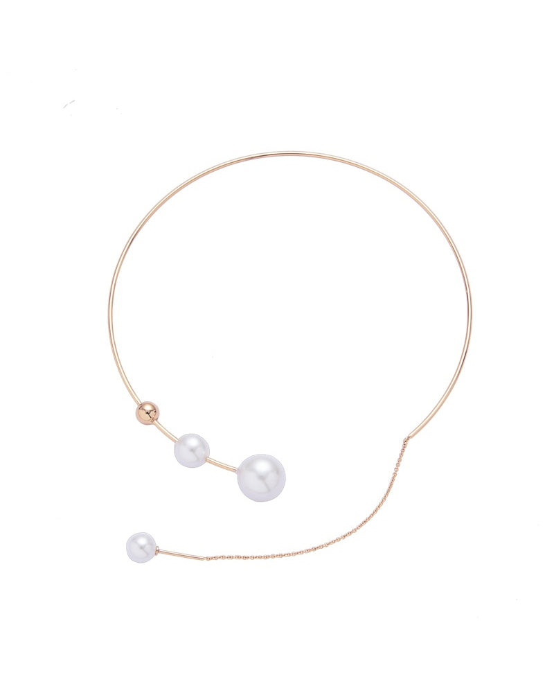 Faux pearl women's clavicle necklace