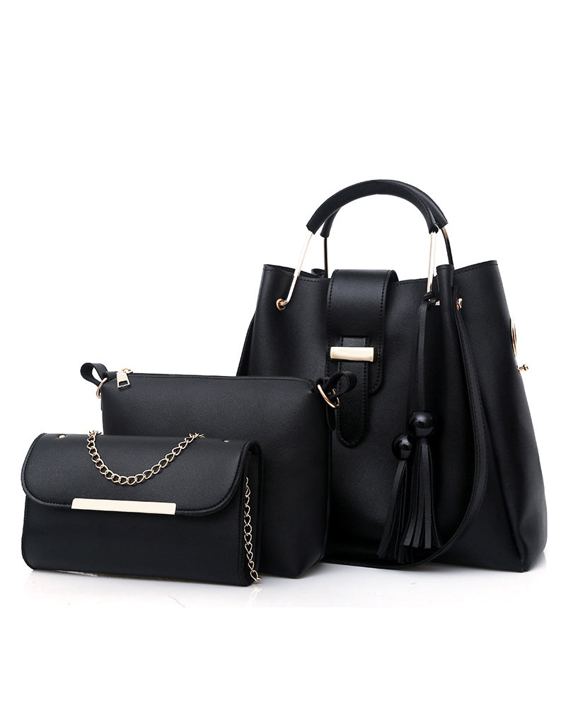 Handväska för dam axelväska 3 delar set
