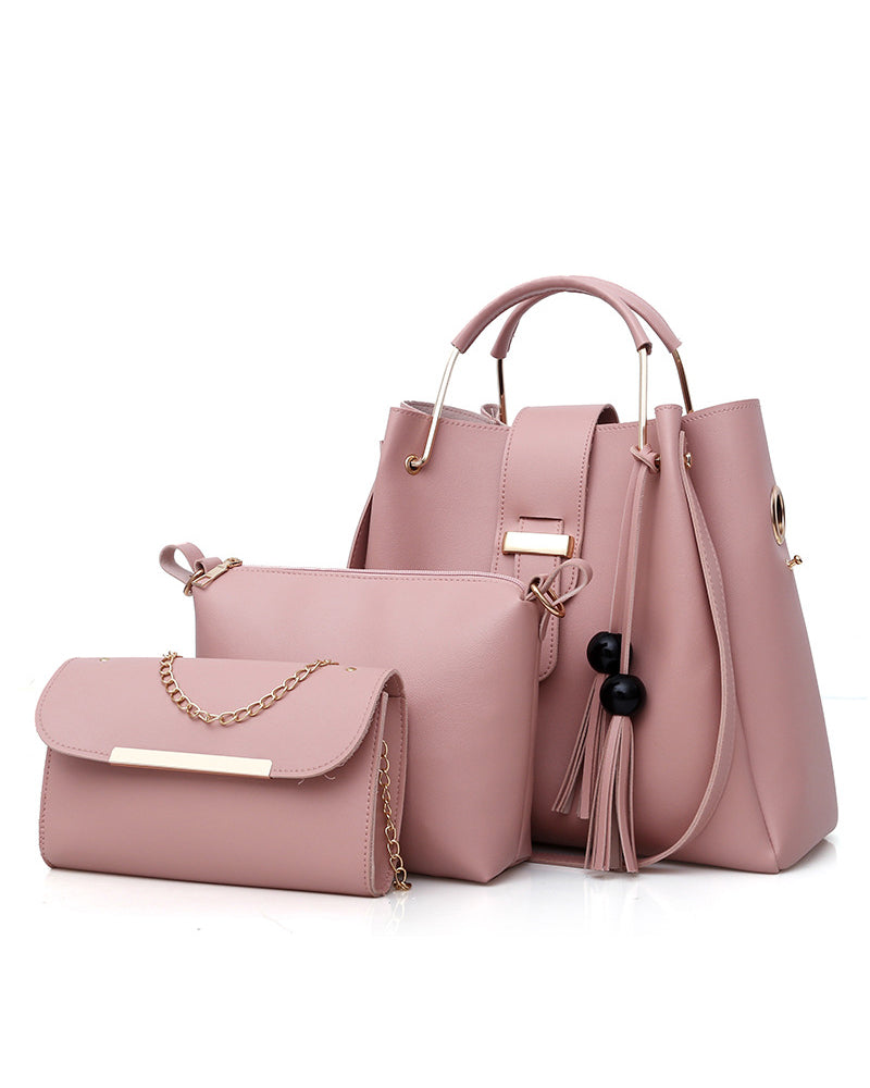 Handväska för dam axelväska 3 delar set