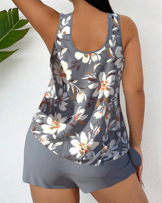 Tankini i avslappnad stil och tryck