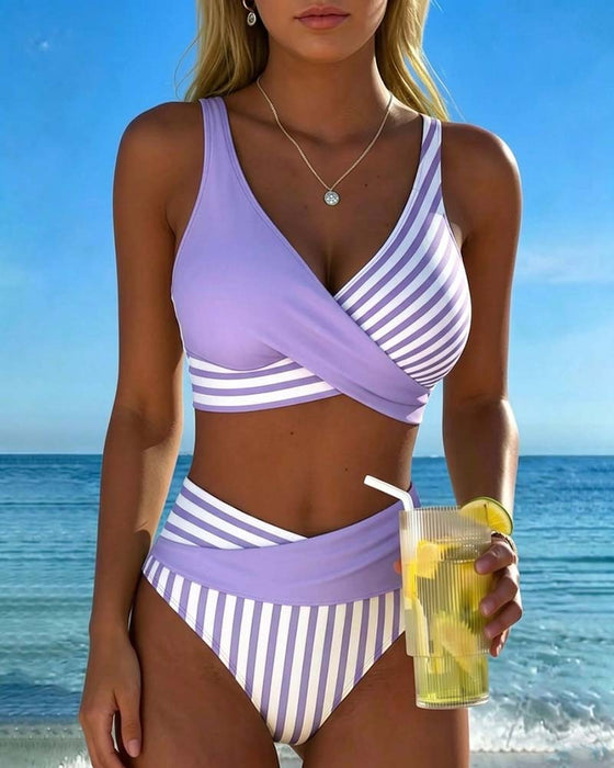 Bikini Korsrandig Tryckt