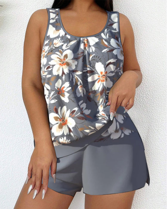 Tankini i avslappnad stil och tryck
