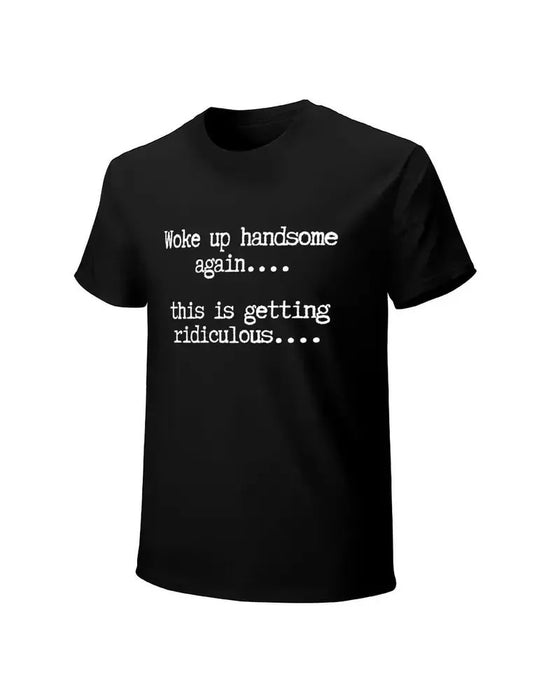 Herr T-Shirt Bokstav Tryck Rund Hals