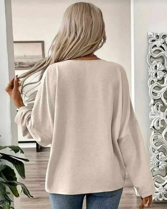 Blus Solid Casual Lång Ärm