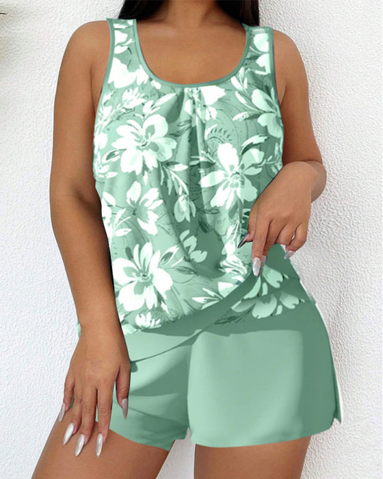 Tankini i avslappnad stil och tryck
