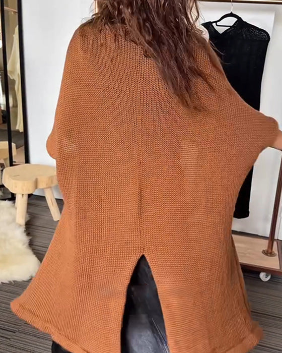 Pullover Oregelbunden Solid Casual